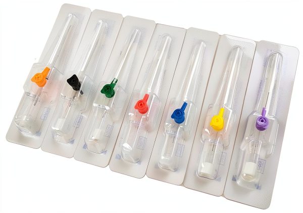 Disposable I.V. Cannula Injection Catheter Winison 22G Blue with Wing-3